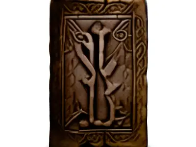 Ancient Rune Stone Cube Game Asset Low-poly 3D model