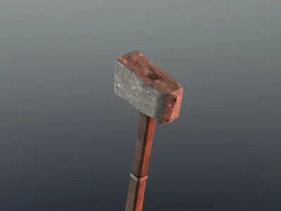 Hammer - Stone Low-poly 3D model