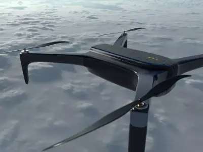 Drone unmanned aerial vehicle - Low-poly 3D model
