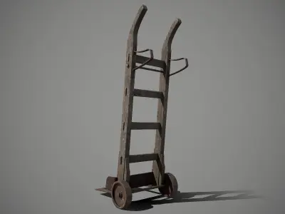 Old HandTruck  PBR low poly 3d model Low-poly 3D model