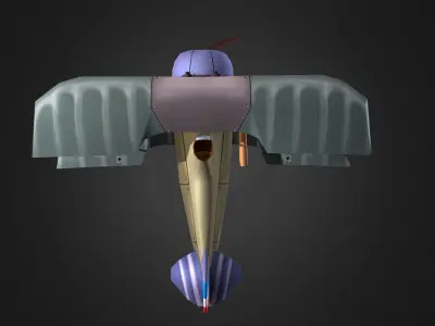 WW1 Stylised plane Low-poly 3D model