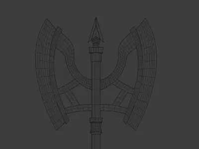 Hackad - Fantasy Axe  Low-poly 3D model