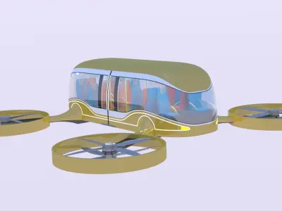 Future hover bus 2023 3D model