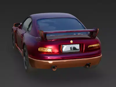 Midnight Crimson Sports Coupe 3D Model Low-poly 3D model
