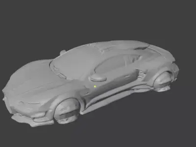 Low Poly SciFi Car 3D Model 3D model