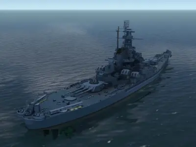 USS Massachusetts BATTLESHIP 3D MODEL 3D model