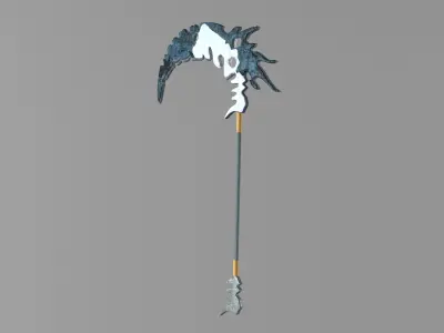 Scythe Low-poly 3D model 2