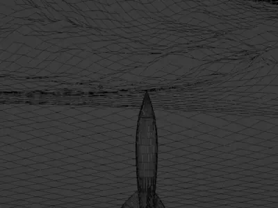 Tintin rocket on moon 3D model