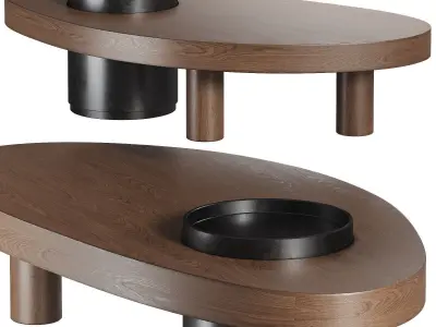 Modern Hidden Storage Solid Wood Coffee Table 3D model