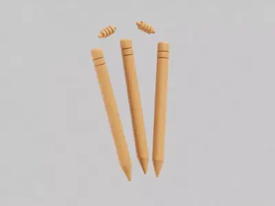 Cricket Stumps Low-poly 3D model
