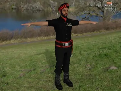 Indian commando Low-poly 3D model