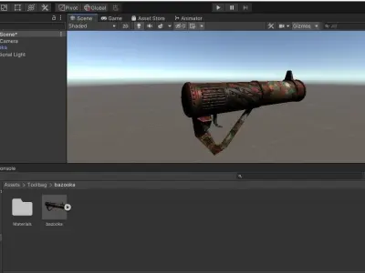 Bazooka two rusty cannons Low-poly 3D model
