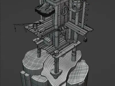 Stylized Environment Fish Dock 3D model