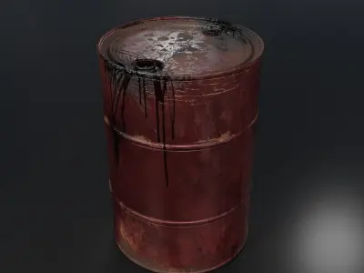 Rusty Oil Drum Free low-poly 3D model