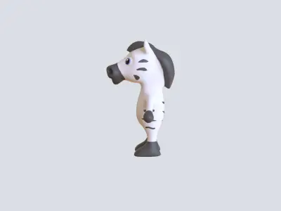 High-Quality 3D Cute Zebra for Games Low-poly 3D model