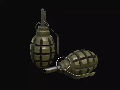 Soviet grenade F-1 limonka Low-poly 3D model