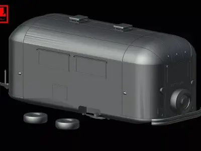 Airstream Flying Cloud 19-Feet Camper 1953-1954 3D print model