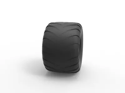 Monster Jam tire 31 Scale 1 to 25 3D print model