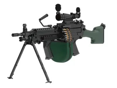 M249 Light Machine Gun 3D model 2