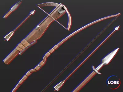 Medieval Collection Common Ranged Weapons 3D Model Pack