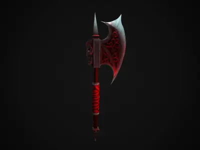 Blood axe Low-poly 3D model
