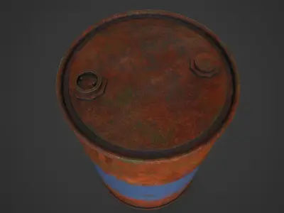 Rust barrel Low-poly 3D model