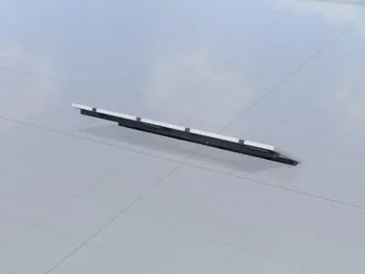Solar module version 3 2x4m tilt angle 30 degrees without stand Low-poly 3D model