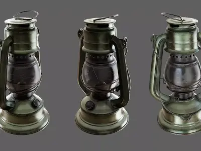 Oil Lamp  Low-poly 3D model
