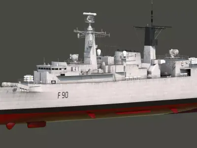 HMS type 22 frigate F90 brilliant Low-poly 3D model