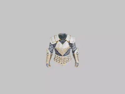 Medieval Royal armor set gold Low-poly 3D model