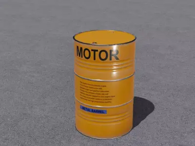 Barrel 3D model oil can Low-poly 3D model