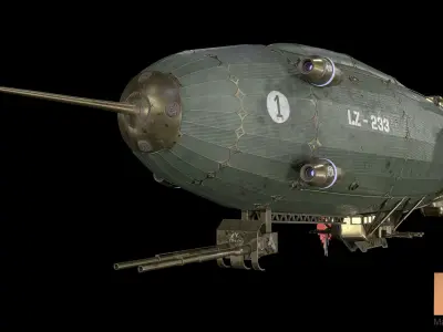 Dystopia Airship Low-poly 3D model