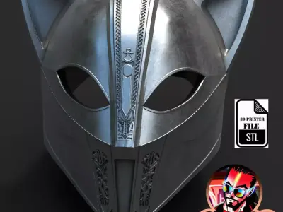 antique feline helmet wearable -STL file for 3d printer 3D print model