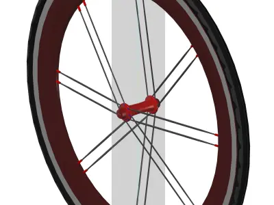 Road Bike Wheel Aero ALU  Free 3D model