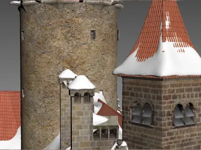 Medieval castle 3D model 19