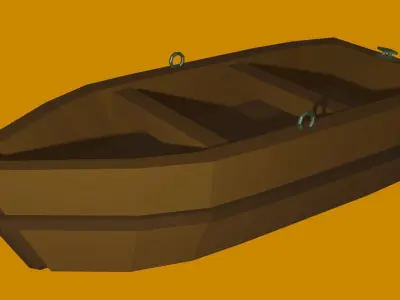 Low Poly Boat wooden Low-poly 3D model