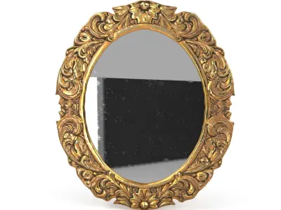 Antique Frame Mirror 3 Low-poly 3D model