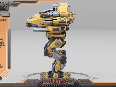 Vulture BattleMech Low-poly 3D model