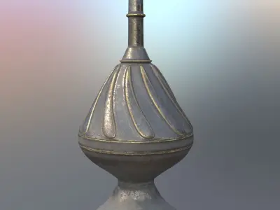 ornamental metal pipe with long handle 3D model