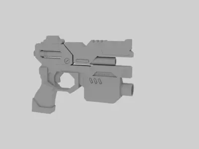 Scifi Gun 3D Model Low-poly 3D model