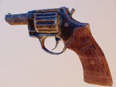 Revolver Weapon Low-poly 3D model