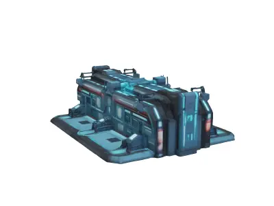 sci fi lab with so many rooms 3D model
