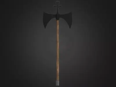 Crusader Ax Low-poly 3D model