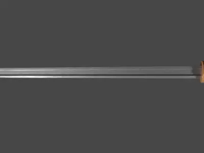 Langsax sword with Spatha handle Low-poly 3D model