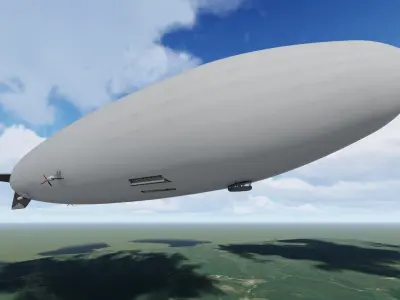 The Airship in sky Free 3D model