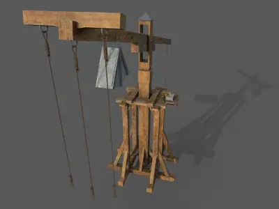 Crane Medieval 3D model Low-poly 3D model