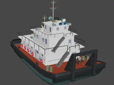 Push Ship Low-poly 3D model