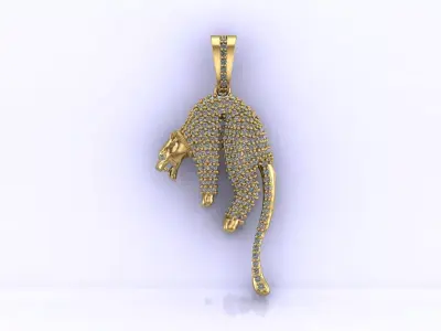 Panther Pendant With Stone models 3D Printable STL 3D 3D print model
