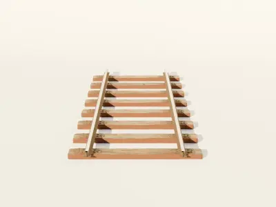 Railway Tracks Low-poly 3D model