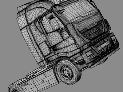 IVECO Stralis Hi-Way with 40ft Containers 3D model